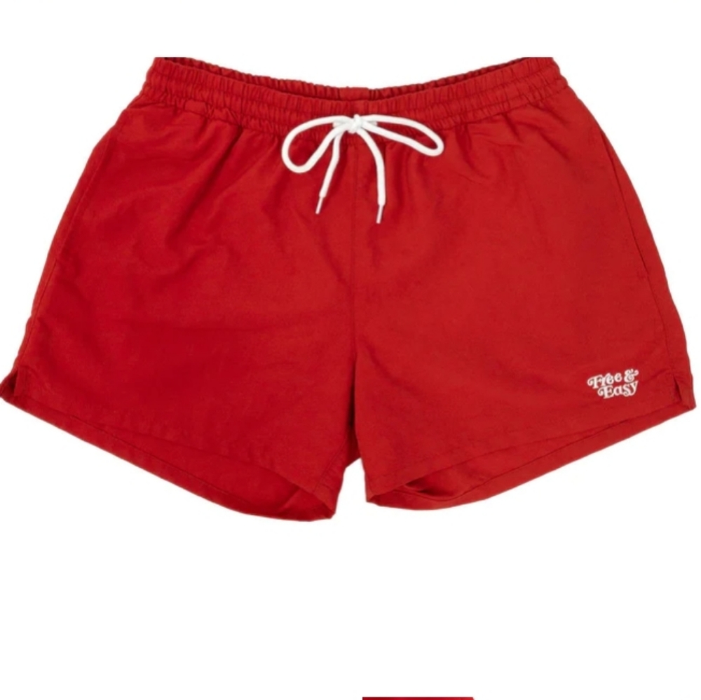FREE & EASY OG POOL BOY TRUNKS red with pockets large